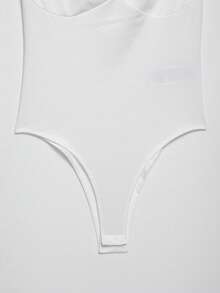 DEEKA Summer New Women's Fashion Sexy Contrast Lace Halter Bodysuit White - White - View 7