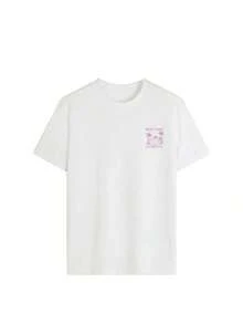 Camiseta de manga corta con cuello redondo para mujer, estilo casual de verano, con estampado de palmera y eslogan, sencilla y versátil, adecuada para uso diario. Camiseta con estampado, Top blanco, Vacaciones - Blanco 3 - Ver 5