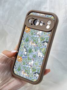 NR147 猫好き必見,対応するPixel 10 9 8 Pro 9A 8A ケース、対応するiPhone17 16 15 14 13 12 11 Pro Max 7 8 16 15 14 Plus 16e 17e 17 Air ケース、フルカメラ保護ソフト TPU ケース、キャンディカラーエンジェルアイラダーマットシリコン肌に優しいタッチフォンケースカバー（女性＆女の子向け） - カーキ - チェックする 4