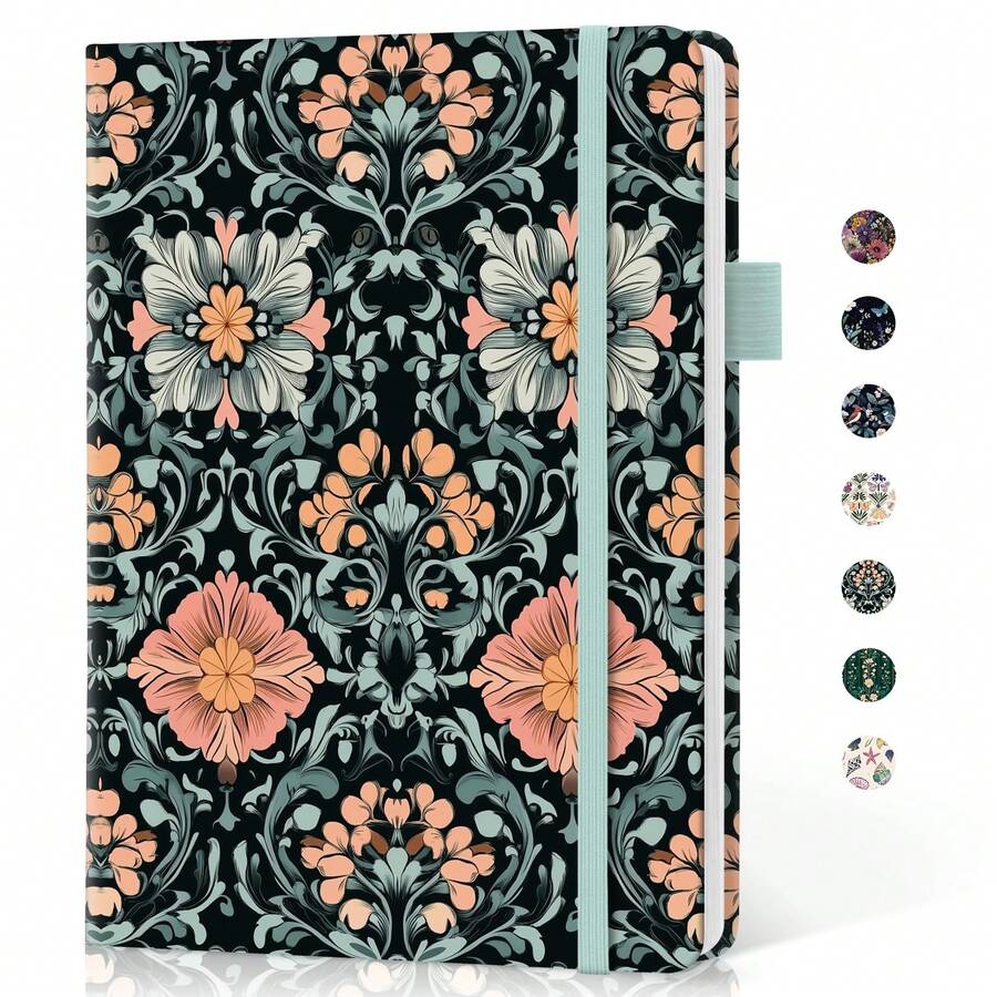 Lined Journal Notebook For Women & Men, Hardcover Leather Journal For Writing, A5 College Ruled Notebook For Work & Note Taking, Perfect For Office School Home Supplies, 160 Pages, Butterfly - B-baroque Bloom - View 1