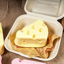 1pc Cheese Shaped Squishy Toy, Realistic Cheese Stress Relief Toy, Creative Fun Gadget For Adults & Students - Multicolor - View 6