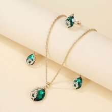 4pcs/Set Fashion Business Low-Key Luxury Elegant Personalized Creative Teardrop Multi-Color Gemstone Jewelry Set, Suitable For Women's Daily Wear, Party, Celebration, Holiday, Gift, Valentine's Day, Carnival, Cost-Effective - Jewelry Sets - View 9