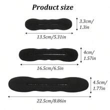 9個/3個/1個裝 髮髻製作海綿髮髻造型工具 魔力按扣捲髮海綿髮夾 泡棉海綿髮型配件 輕鬆捲髮 適用於芭蕾舞法式盤髮 長髮 細捲 捲髮 直髮 波浪髮 - 黑色 - 查看 13