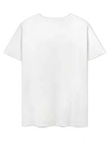 Pure Cotton T-Shirt For Women: Charming Plus Size White T-Shirt For Women With Leopard Print Heart Designs - Elegant Casual Top With The Word 'Love' In Cursive And A Stylish Touch, Fashionable For Everyday Wear (Short Sleeve Only) | Only Available As Individual T-Shirts1 PCGoing Out Tops For Women - 白色 - 查看 3
