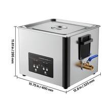 15 L Ultraschallreiniger, professionelle Ultraschallreinigungsmaschine mit Reinigungskorb & Digitalanzeige, 240 W Edelstahl 40 kHz Industrielle Reinigungsmaschine für Teile Vergaser Instrumente - 15 l - Übersicht 10
