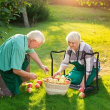 2 In 1 Garden Kneeler Seat Kneeling Pad Support Bench Foldable Knee Protector, Grey - 49*28*58cm - View 10