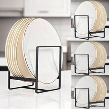 Estante vertical de metal para tazones y platos, rejilla multifuncional de drenaje, adecuado para almacenamiento de tablas de cortar y utensilios de cocina, ahorra espacio - Multicolor - Ver 6