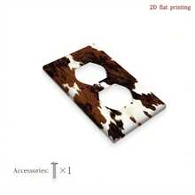 1pc 2D Flat Printed Brown & White Outlet Cover Plate, Light Switch Panel, Multiple Styles Available, Suitable For Bedroom, Kitchen, Home, 2D Flat Design - A - View 2