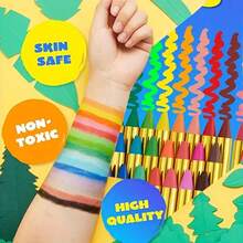 16 Colors Washable Face Painting Crayons, Easy To Apply Face Painting Sticks Suitable For Party And Holiday Makeup - Multicolor - View 4