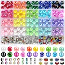 290pcs Beads For Pens, 14mm Focal Beads Pen Making Kit For Keychains Beadable Pens, Rainbow Chunky Bubblegum Acrylic Beads With Rhinestone Rondelle Spacer Bead For DIY Craft Supplies - #2 14mm + #2 Hạt acrylic - Xem 1