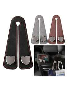 Heart-Shaped Car Seat Headrest Hook, Dual-Hook Design, Universal Rear Seat Storage Rack, Car Accessories - A - View 6