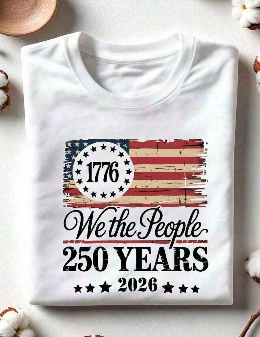 Camiseta de manga corta número 250AméricaAniversarioCamisaEE.UU.250AñosCamiseta1776NosotrosElPersonasRegalo,RetroIndependenciaDíaConjunto de ropaPatrióticoTeeConEE.UU.Bandera250ºAméricaCumpleañosRopa, vestimentaVeranoConjuntos de ropaParaMujeres2026,FestivalConjuntos de ropaParaMujeres,ClubConjuntos de ropaParaCamiseta de mujer para el verano - Blanco - Ver 1