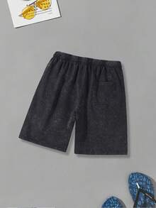 100% Pure Cotton Casual Shorts, LOVE And Floral Print - Loose Fit With Elastic Drawstring Waistband, Machine Washable Unisex Basketball Sports Shorts, A Comfortable Daily Gift - Vintage Street Style Unisex Loose Cotton Short Sleeve Crew Neck T-Shirt - màu đen - Xem 2
