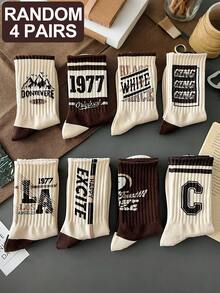 7 pares de calcetines casuales y cómodos de media caña, transpirables, de color café, para hombre, para otoño - Multicolor - Ver 13