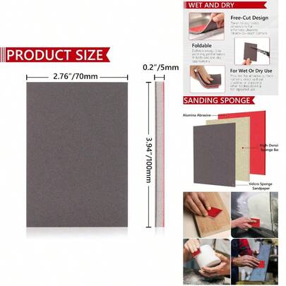 24PCS 3x 4 Inch Sanding Sponge Set, 120-3000 Grit Soft Foam Hand Sander Block, Hook Loop Wet Dry Sanding Sponges For Metal Wooden Furniture Drywall Sheetrock And Model Polishing