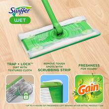 Wet Mopping Cloths Refills Multi Surface Floor Cleaner For Dirt Dust And Hair Fresh Gain Scent 24 Count - Gain Scent - 查看 2