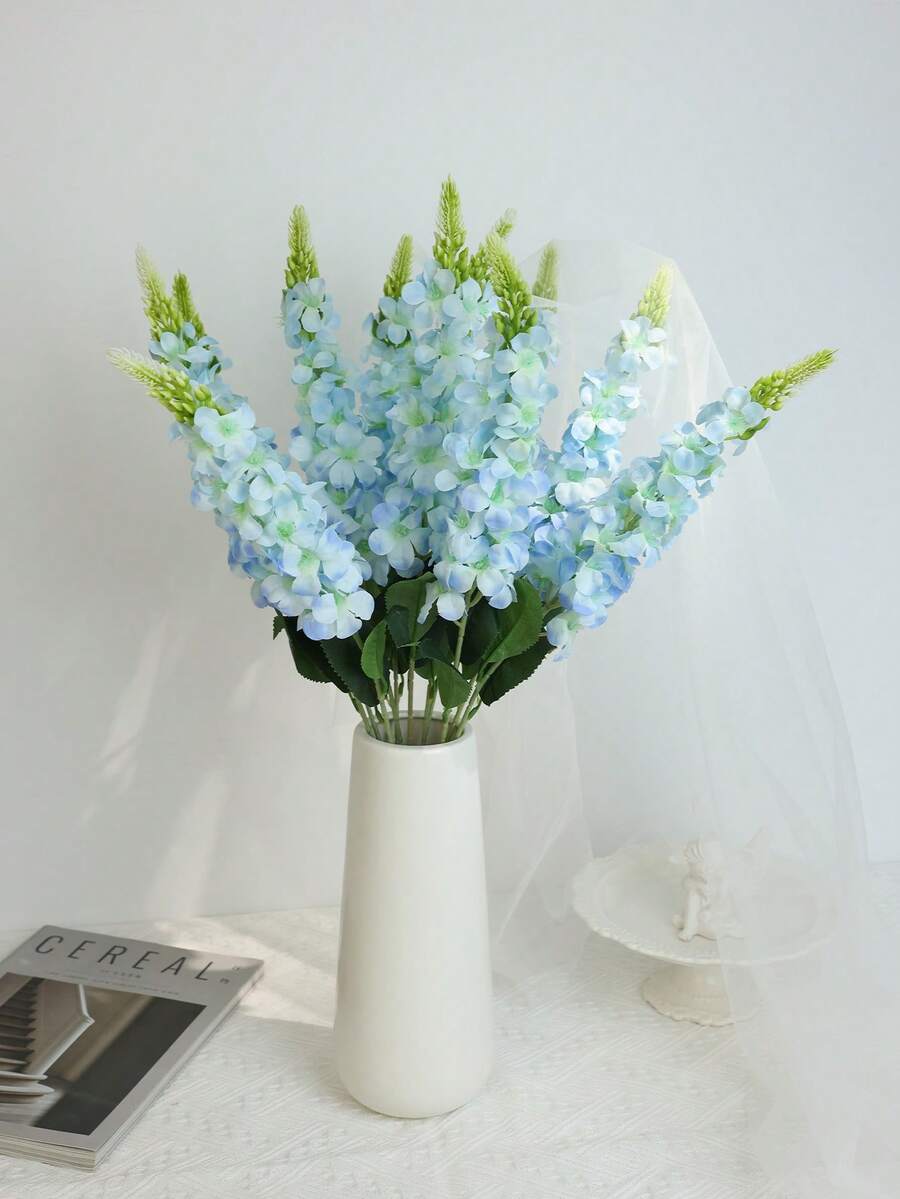 Pale Blue Artificial Tassel Flowers, Suitable For Home Decor, Desktop Decor, Photography Props, Office, Wedding Aisle Decor And Bridal Party Decoration - Baby Blue - View 1