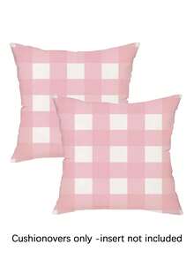 2 pezzi Federe per cuscini decorativi per casa, motivo a righe minimalista, design a linee, dimensioni multiple, morbido al tatto in velluto, stampa digitale, stile vintage fattoria, per divano, soggiorno, camera da letto, senza inserto per cuscino - Cipria opaca morbida - Visualizzare 2
