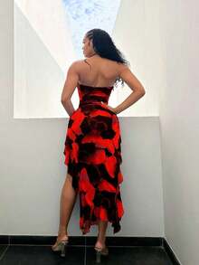 Women Midi Dresses - Red 2 - View 2