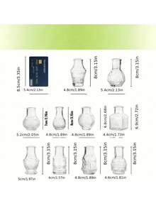 1/10/20-Piece Bohemian-Style Glass Vase Set | Rustic Wedding Mini Vintage Embossed Glass Vases, Home And Table Decorations, Aromatherapy Bottles, Suitable For Home Flower Arrangements, Wedding Decorations, Room Decorations, Etc. - Multicolor - View 12