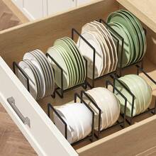 Estante vertical de metal para tazones y platos, rejilla multifuncional de drenaje, adecuado para almacenamiento de tablas de cortar y utensilios de cocina, ahorra espacio - Multicolor - Ver 11