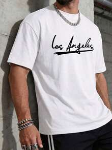 Camiseta de manga corta con cuello redondo retro y estampado para hombres GRDR - Blanco - Ver 5