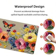 1pc Sunflower Theme - A Simple And Fresh Design. Features A Meticulous, High-Density Lock-Stitch Edging Process That Effectively Prevents Edge Curling, Delamination, Or Fraying. The Colors Are Vibrant And Long-Lasting, Remaining Fade-Resistant Even A - F - View 6