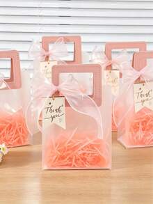 1/5 chiếc Túi xách vuông mờ trong suốt, Túi quà tặng Ngày Valentine, Túi xách nhựa PP mờ, Túi quà tặng cô dâu, Túi mua sắm quần áo, Túi xách dễ thương, Túi đựng quà du lịch xách tay, Túi quà tặng PVC tái sử dụng, Túi quà lưu niệm, Túi quà sinh nhật lãng mạn - Thích hợp cho hoa Ngày Valentine, quà cưới, quà cô dâu, v.v. - Nhiều màu - Xem 4