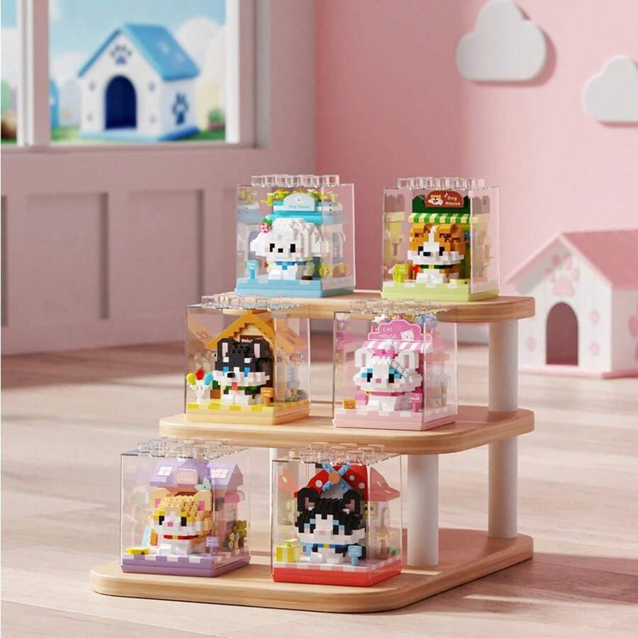 Divertidos y lindos cachorros, gatos, animales, bloques de construcción, rompecabezas de dibujos animados, juguetes educativos para niños, regalos de navidad - K392 - Ver 1