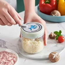 Picadora Manual para verduras, frutas, cebollas, pimienta, picadora, batidora, trituradora de ajo, utensilios de cocina, 1 unidad - 400 ml rosa - Ver 4