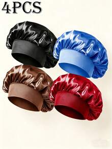 1/4 piezas Gorro de dormir elástico para mujer, gorro de dormir de unicolor suave y cómodo del verano 2026, accesorio protector para el peinado, accesorio ligero y de moda para uso diario, regalo - A - Ver 12