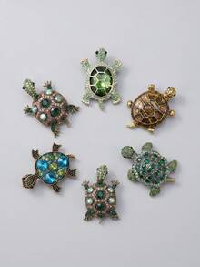 Luxury Rhinestone Turtle Brooch - Fashionable Animal Pin Suitable For Women And Men For Daily Wear And Party, Friend Gift Decorative Badge - Turtle - View 6
