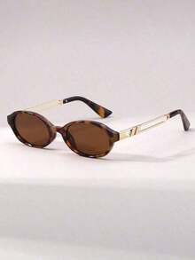 1pc Ladies' Eye Vintage Fashionable Fashion Glasses, Suitable Catwalk, Beach Party, Street Style - 豹紋 - 查看 8