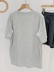 Blusa casual y cómoda, camiseta bordada con cerezas, primavera/verano - Negro 3 - Ver 2