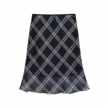 Falda Larga de Verano para Mujer, Cintura Alta, Estilo Coreano, Color Rosa Sólido, Falda de Cola de Pez - Negro - Ver 5
