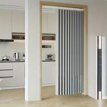 1pc Modern Magnetic Door Curtain, Thermal Insulation All Seasons, Handwashable, No Lining Design, Suitable For Any Room Privacy And Style, Fashionable Themed Shower Curtain With Metal Grommets Top - Multicolor - View 2