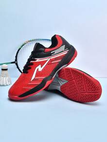 1 Pair Unisex Sports Casual Shoes, Badminton Shoes, Low-Top Tennis Shoes, Breathable Mesh, Comfortable Professional Table Tennis Shoes, Shock-Absorbing & Supportive, Suitable For Pickleball, Outdoor Sports - Red - View 11