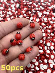 100/50/30 piezas Decoraciones de mariquita de madera roja realista - Adecuado para manualidades decorativas, recuerdos de fiesta, decoración de plantas, decoración de macetas, manualidades DIY, elaboración de tarjetas, paisaje en miniatura, fiesta, decoración del hogar y el jardín, decoraciones de mariquita de madera plana, excelente para decoración interior, decoración de fiestas, decoración exterior, decoración de dormitorios, decoración del hogar, decoración de paredes, jardinería, regalos para ella, regalos para él, regalos para amigos, recuerdos de fiesta, pequeñas sorpresas - mariquita roja - Ver 15