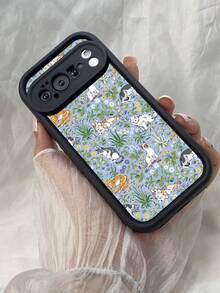 NR147 猫好き必見,対応するPixel 10 9 8 Pro 9A 8A ケース、対応するiPhone17 16 15 14 13 12 11 Pro Max 7 8 16 15 14 Plus 16e 17e 17 Air ケース、フルカメラ保護ソフト TPU ケース、キャンディカラーエンジェルアイラダーマットシリコン肌に優しいタッチフォンケースカバー（女性＆女の子向け） - ブラック - チェックする 5