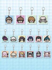 1pc Acrylic Cute Pixel Art Character Pendant, Suitable For Backpack, Bag, Wallet Decoration, Gift For Friends - Multicolor - View 2