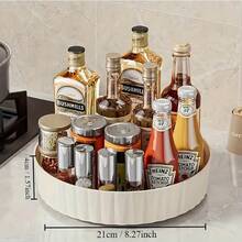 360-Degree Rotating Spice Rack, Bathroom Countertop Storage Box, Kitchen Condiment Bottle Rack, Desktop Sundries Organizer. Y9ZI - White B9908B - View 11