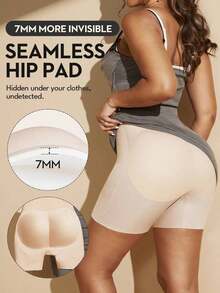 1pc Women's Lift, Tummy Control, Butt Lifting Shapewear, Micro-Sculpting Design, Seamless Thick Buttocks, Create Natural Lifted Butt, Women's Shaping Pants - 杏色 - 查看 8