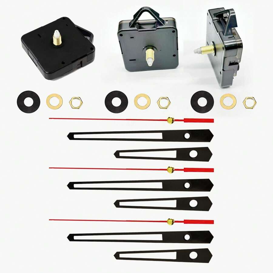 3 Sets Quartz Clock Movement Kits, Shaft Length: 2pcs 16mm, 1pc 20mm, Includes 3 Pairs Of Clock Hands, For Repairing, Replacing And DIY Wall Clock & Desk Clock, Suitable For Home And Office Decor, Thoughtful Gift For Clock Enthusiasts