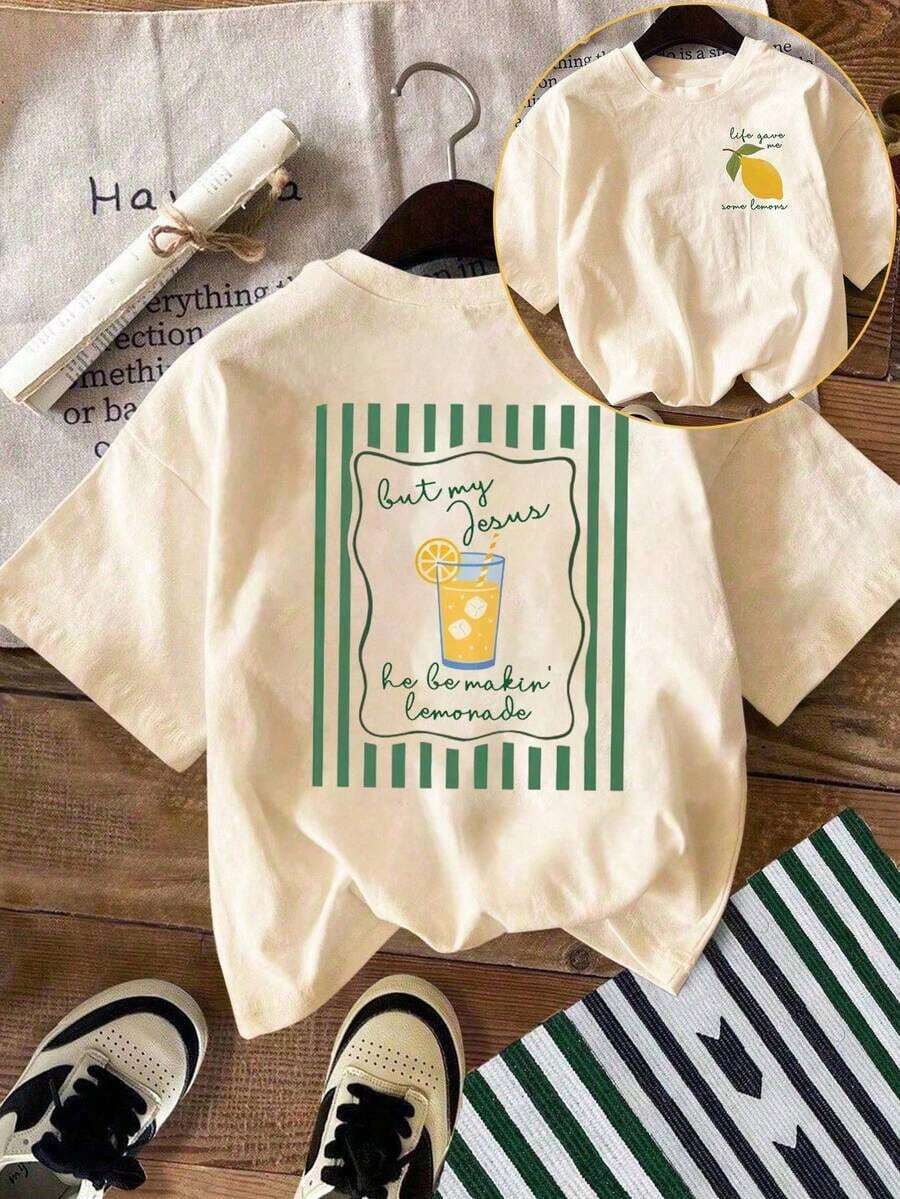 Camiseta  Holidaya Limoncello, Camiseta con Limones de la  de Amalfi, Italia - Albaricoque 2 - Ver 1