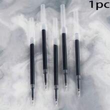 6Pcs Purple Tulip & Rose Print Retractable Gel Pens, 0.5mm Black Ink, Quick-Dry Smooth Writing, Ideal For School, Office, Journaling & Daily Use, Cute Floral Stationery Gift For Students - L - View 6