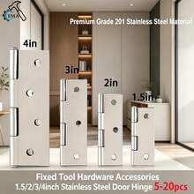 Premium Stainless Steel Hinge 1.5/2/3/4 inch 5/10/20pcs, Rustproof Flat Hinge for Door Cabinet Furniture Wooden Box - 1,5 pulgadas, 16 piezas - Ver 2