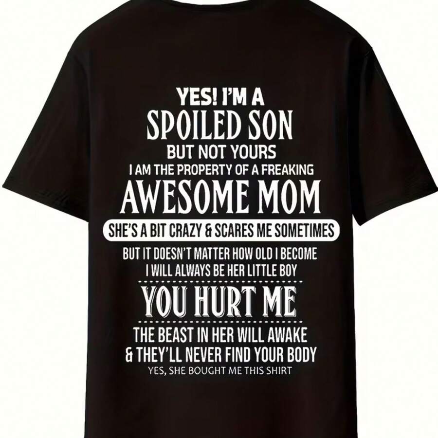 Printed T-Shirt For Men And Women - 黑色 - 查看 1