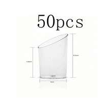 10/20/30/40/50/60/100 piezas Mini tazas de postre, 2.2oz (Aprox. 62.4g) Tazas de postre redondas de plástico, Tazas de aperitivos inclinadas adecuadas para servicio de fiesta, Gelatina, Gelatina, Bocaditos pequeños - transparente - Ver 17
