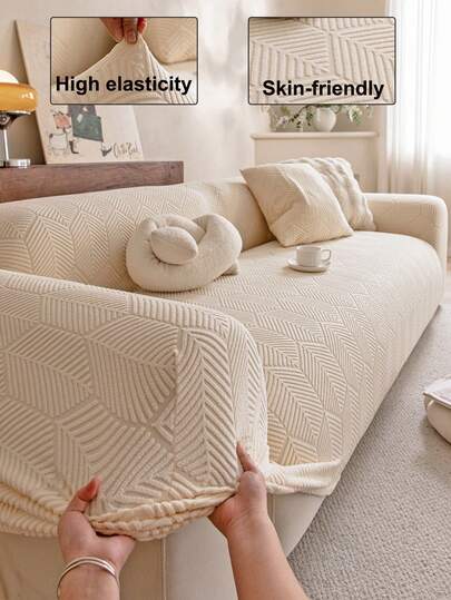 1 tấm bọc ghế sofa co giãn bằng vải lông mềm mại, thân thiện với thú cưng, chống trượt, bền, có thể giặt máy, không phai màu, trang trí ngày lễ, tăng thêm không khí ấm cúng, bảo vệ ghế sofa, phù hợp với ghế sofa 1/2/3/4 chỗ ngồi, kèm theo miếng dán chống trượt.