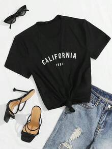 Camiseta número con con estampado de letra - Negro - Ver 6